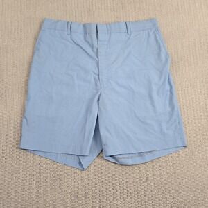Vintage‎ Activewear Shorts Mens 34 Light Blue Chino Golf Flat Front USA Made 80s